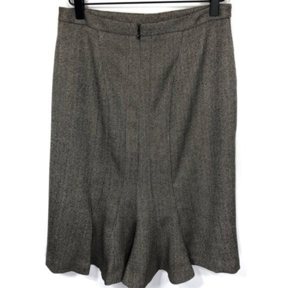 J.Crew Brown Wool Business Midi Skirt Classic Workwear Timeless Style Size 2 - Picture 2 of 6